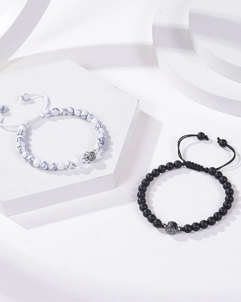 WILLLUXE® Custom Photo Projection Stone Bracelet