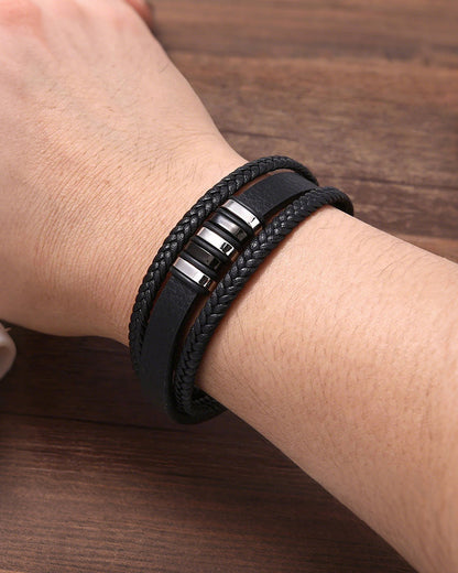 WILLLUXE® Custom Multi-Layer Braided Leather Bracelet