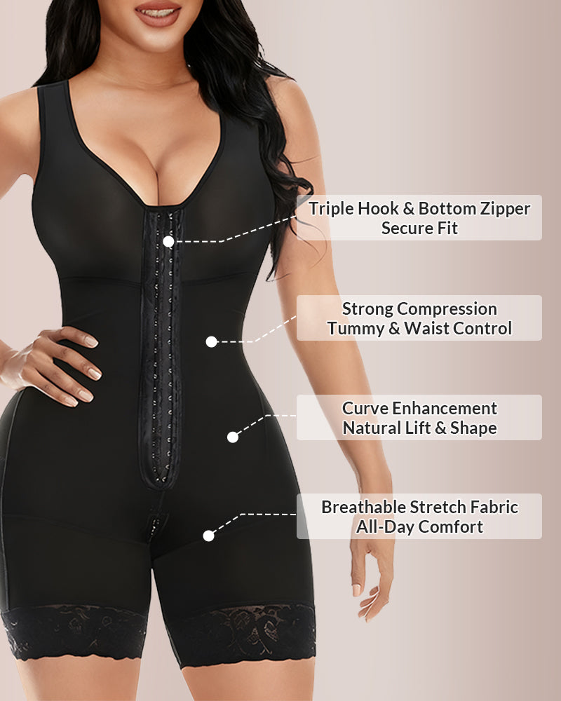 Willluxe® CurveFlex - Zipper & Hook Body Shaper