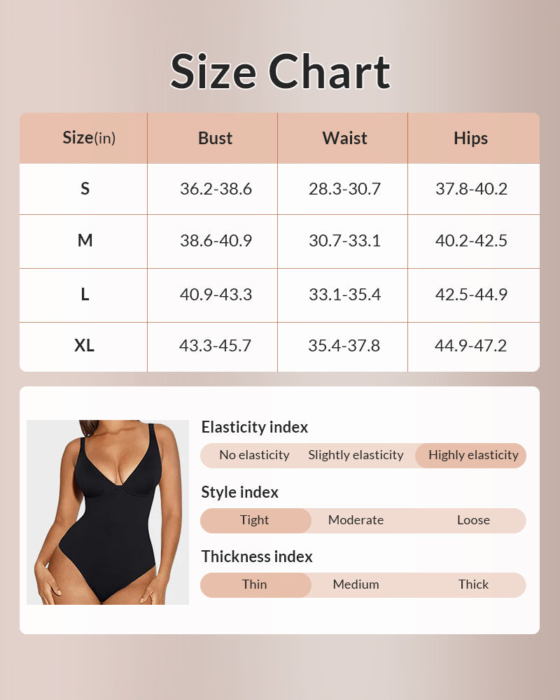Willluxe® CurveFlex - V Neck Bodysuit Tummy Control Shapewear