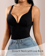 Willluxe® CurveFlex - V Neck Bodysuit Tummy Control Shapewear