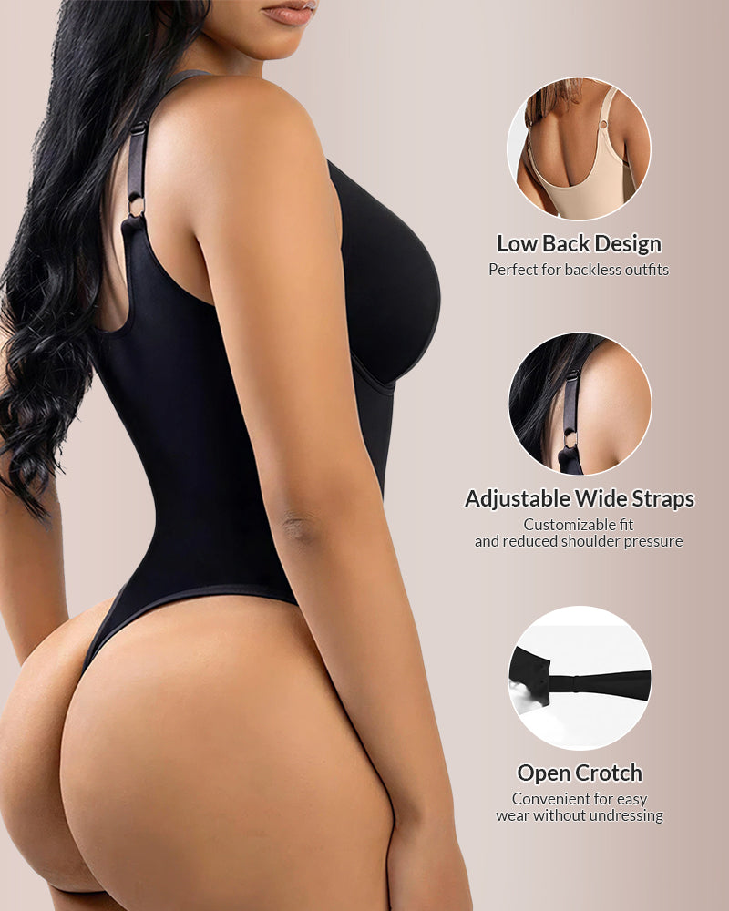 Willluxe® CurveFlex - V Neck Bodysuit Tummy Control Shapewear