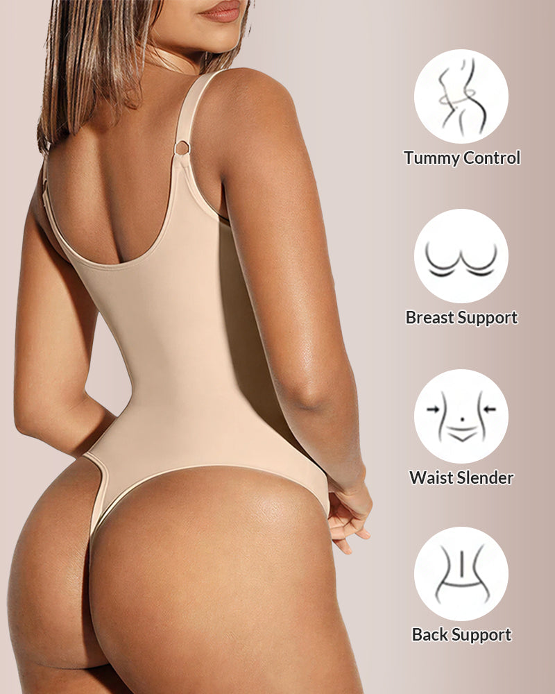 Willluxe® CurveFlex - V Neck Bodysuit Tummy Control Shapewear