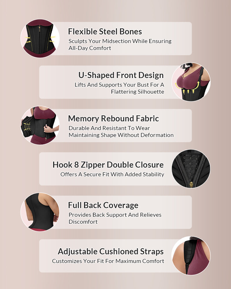 Willluxe® CurveFlex - Double Waistband Corset Waist Trainer