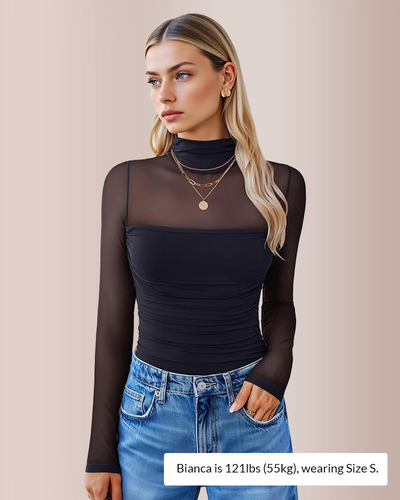 Willluxe® CurveFlex - Turtle Neck Long Sleeve Shapewear