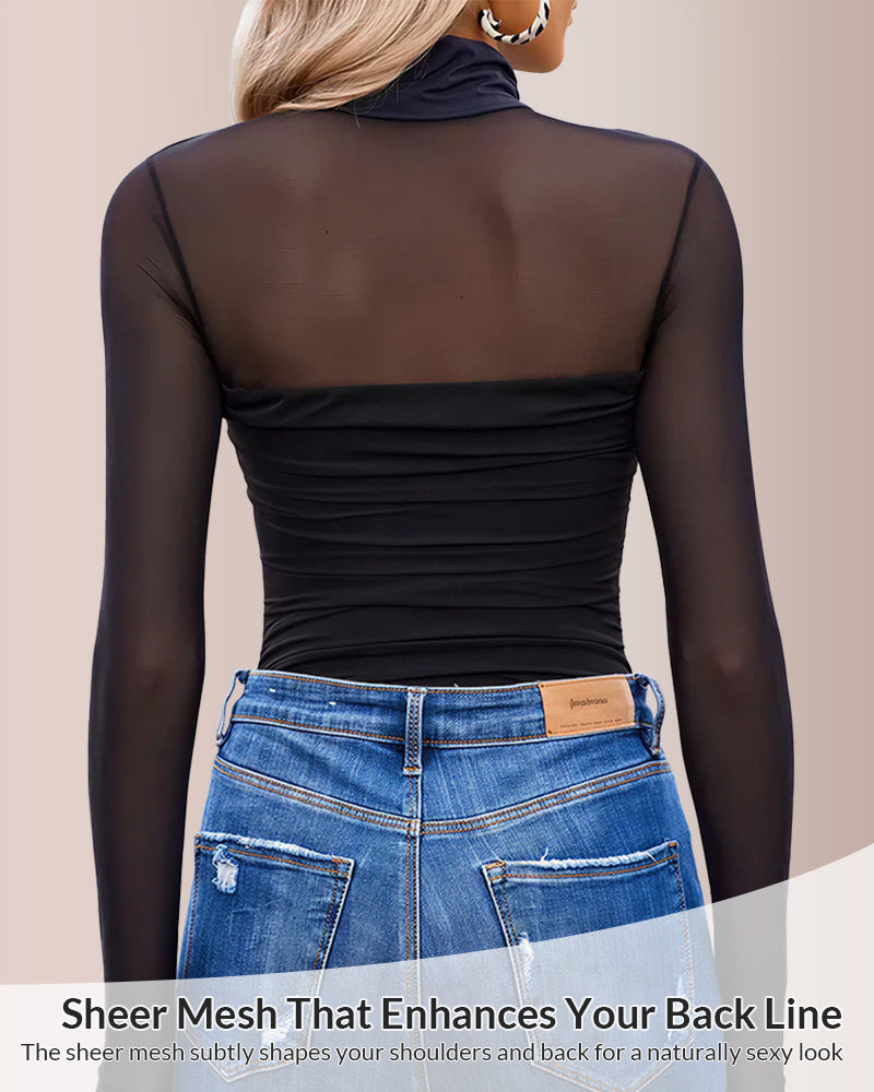 Willluxe® CurveFlex - Turtle Neck Long Sleeve Shapewear