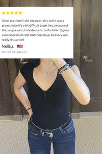 Willluxe® Seamless Short Sleeve Thong Bodysuit