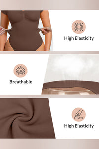 Willluxe® Seamless Short Sleeve Thong Bodysuit