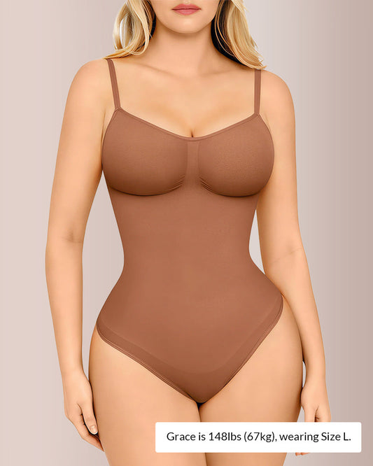 WILLLUXE® Seamless Bust-Covered Thong Bodysuit