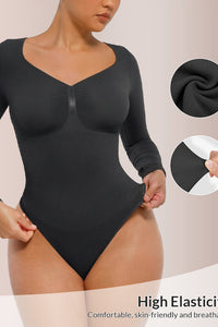 Willluxe® Seamless Long Sleeve Shaping Thong Bodysuit