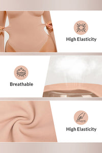 Willluxe® Seamless Long Sleeve Shaping Thong Bodysuit