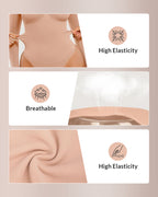 Willluxe® Seamless Long Sleeve Shaping Thong Bodysuit