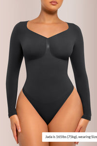 Willluxe® Seamless Long Sleeve Shaping Thong Bodysuit