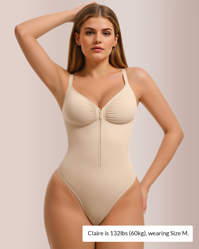 Willluxe® Seamless Heart-Neck Thong Bodysuit