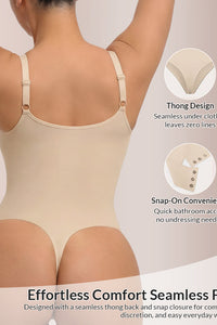Willluxe® Seamless Heart-Neck Thong Bodysuit