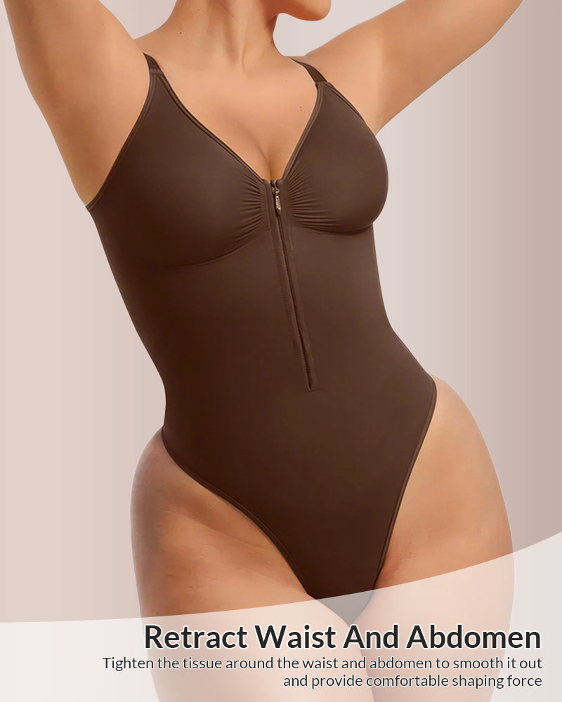 Willluxe® Seamless Heart-Neck Thong Bodysuit