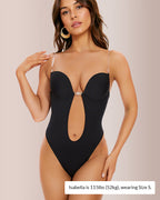 Willluxe® U-Plunge Backless Shapewear Bodysuit