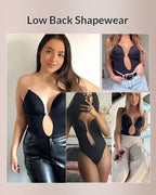 Willluxe® U-Plunge Backless Shapewear Bodysuit