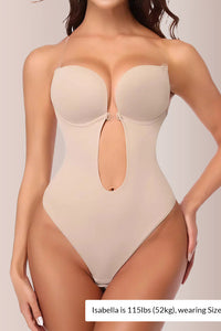 Willluxe® U-Plunge Backless Shapewear Bodysuit
