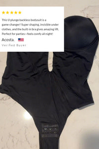 Willluxe® U-Plunge Backless Shapewear Bodysuit