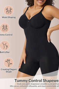 Willluxe® Zip-Up Tummy Control Shapewear Bodysuit