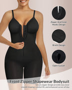 Willluxe® Zip-Up Tummy Control Shapewear Bodysuit