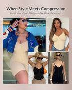 Willluxe® Zip-Up Tummy Control Shapewear Bodysuit
