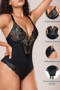 Willluxe® V-neck Lace Shapewear Bodysuit