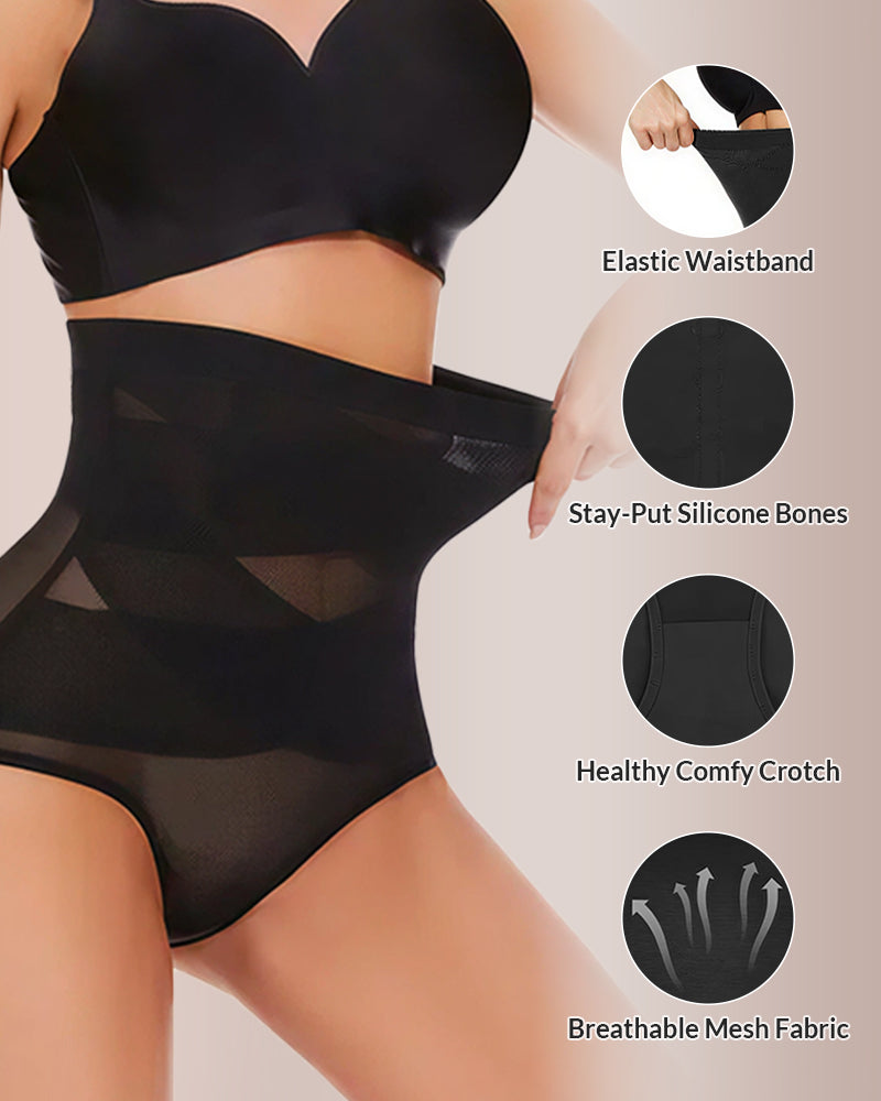 Willluxe® Seamless High Waist Ice Silk Tummy Control Panties