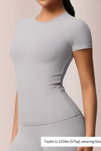 Willluxe® Women’s Solid Slim-Fit Stretch Sports Tee