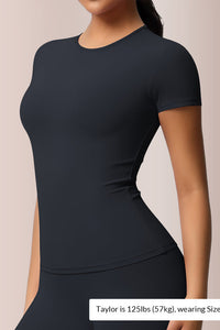 Willluxe® Women’s Solid Slim-Fit Stretch Sports Tee