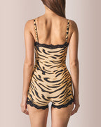 Willluxe® Leopard Lace Cami Bodysuit