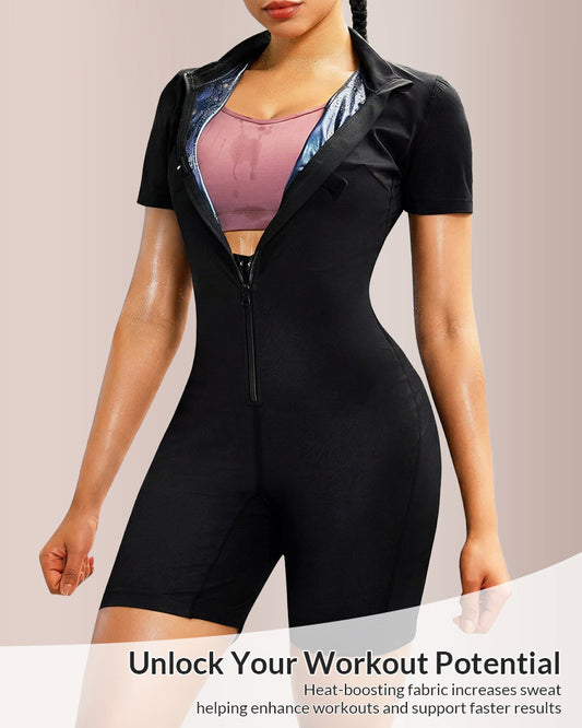 WILLLUXE® Short Sleeve Compression Workout Romper