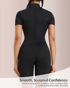 Willluxe® Short Sleeve Compression Workout Romper