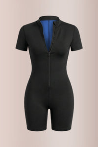 Willluxe® Short Sleeve Compression Workout Romper