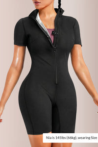 Willluxe® Short Sleeve Compression Workout Romper