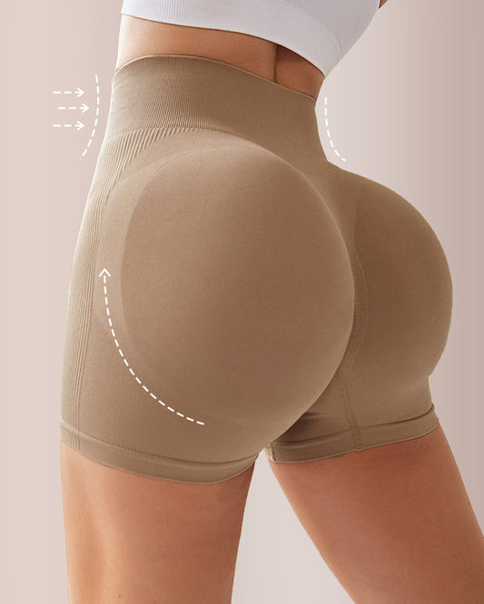 WILLLUXE® Seamless Ribbed Peach Lift Booty Shorts
