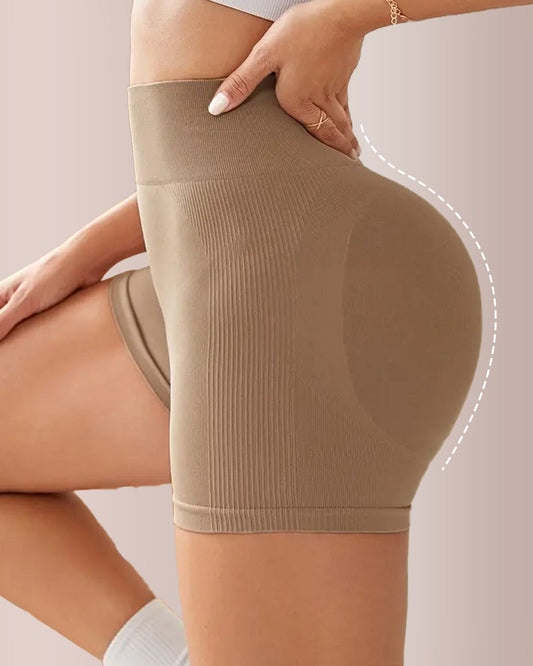 WILLLUXE® Seamless Ribbed Peach Lift Booty Shorts