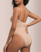 Willluxe® Seamless Sculpt Front-Zip Plunge Bodysuit