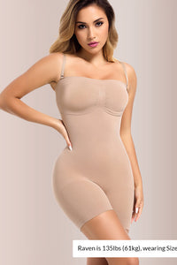 Willluxe® Detachable Straps Seamless Bandeau Shaping Bodysuit