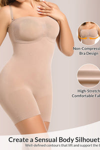 Willluxe® Detachable Straps Seamless Bandeau Shaping Bodysuit