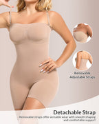 Willluxe® Detachable Straps Seamless Bandeau Shaping Bodysuit