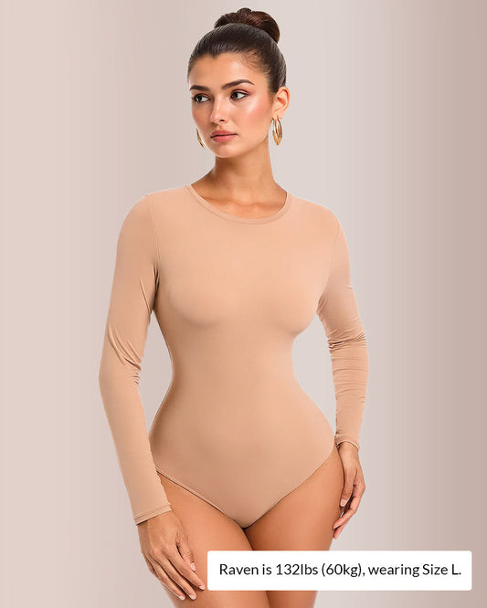 WILLLUXE® Sculpting Long Sleeve Crew Neck Bodysuit