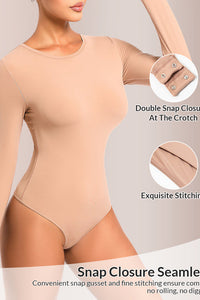 Willluxe® Sculpting Long Sleeve Crew Neck Bodysuit