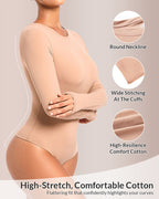 Willluxe® Sculpting Long Sleeve Crew Neck Bodysuit