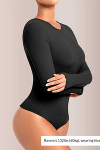 Willluxe® Sculpting Long Sleeve Crew Neck Bodysuit