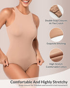 Willluxe® Seamless Crew Neck Sculpting Bodysuit Shapewear