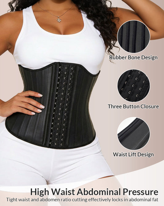 WILLLUXE® Sculpting W-Curve Waist Trainer Corset with Adjustable Hooks