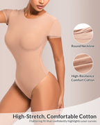 Willluxe® Seamless Short Sleeve Sculpting Bodysuit