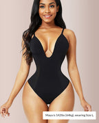 Willluxe® Deep Plunge Backless Thong Bodysuit Shapewear